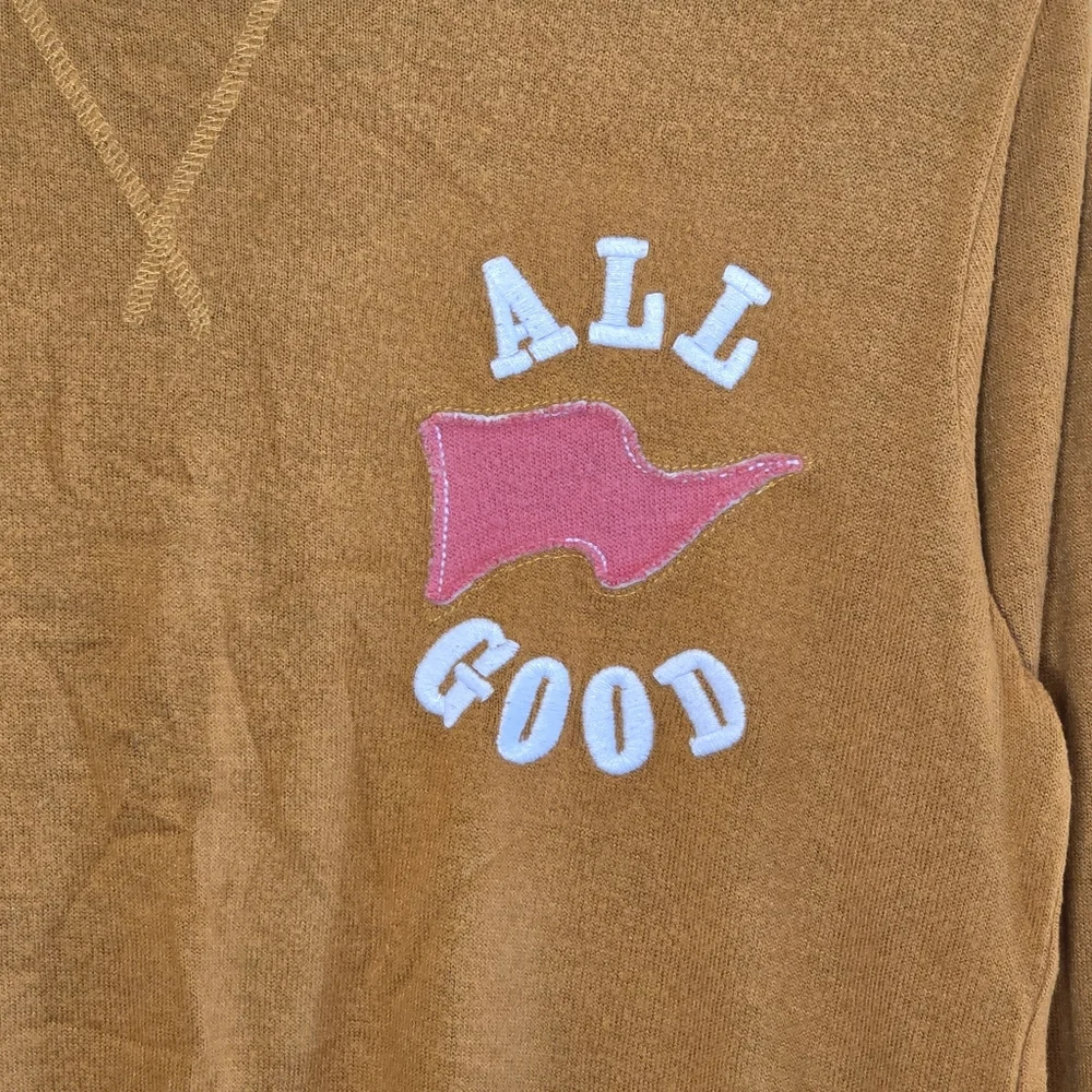 Old Navy Long Sleeve Graphic Tie Front Tee Girls Size XL Pumpkin Spice Cropped
